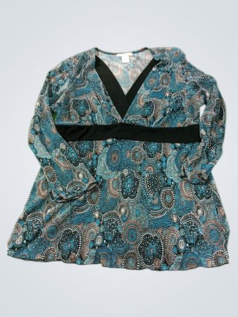 Dressbarn bedrucktes Langarmoberteil