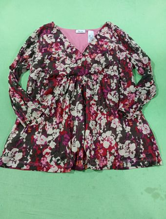 Liz & Co. Damen-Bluse mit Blumenmuster, langärmelig, V-Ausschnitt