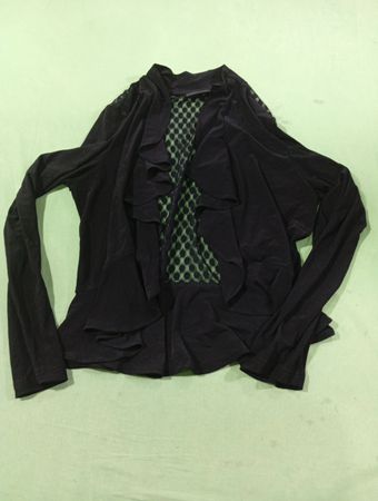 NINA LEONARD Schwarze Spitzenstrickjacke