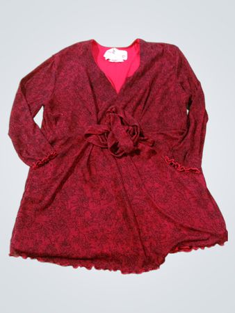 Stillmode Rot geblümtes Langarmshirt