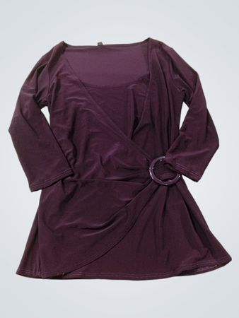 Jasonmaxwell Damenoberteil in Lila im Wickelstil mit Ringdetail