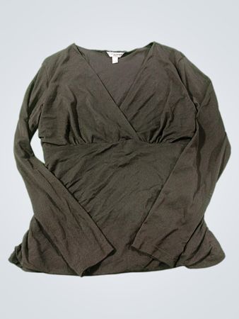 Susan Lawrence Petite Langärmliges, gerafftes Wickeloberteil