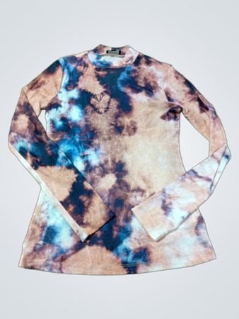 BARDOT Batik-Look Top mit Stehkragen und langen Ärmeln