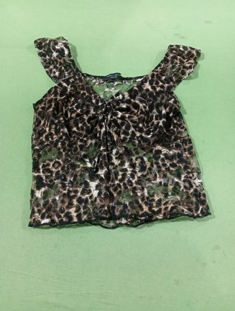 Urban Episode Leopard-Print transparentes Top mit Knoten vorne