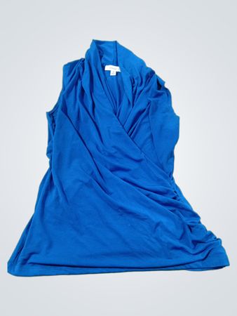 Dressbarn Blaues ärmelloses Oberteil mit Raffung