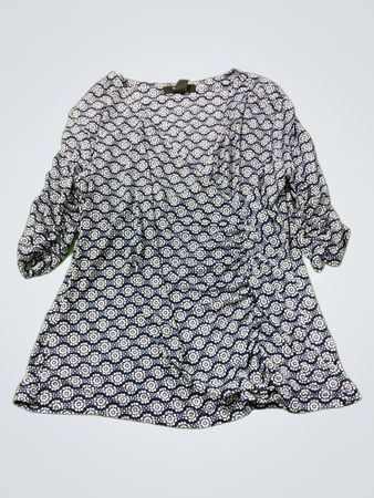 Style & Co Petite Blau-weiß gemustertes Oberteil