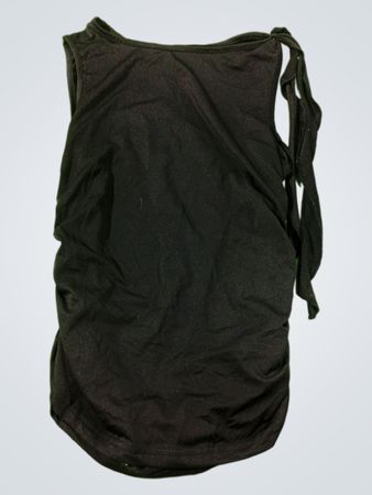 Schwarzes gerafftes ärmelloses Top