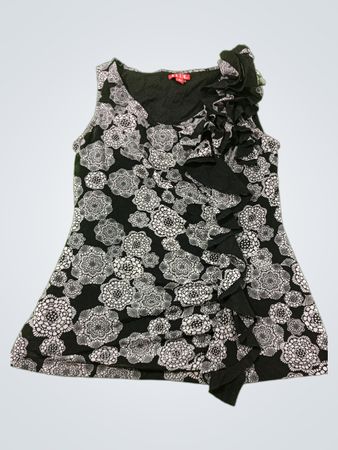ELLE ärmelloses Blumen-Rüschen-Top