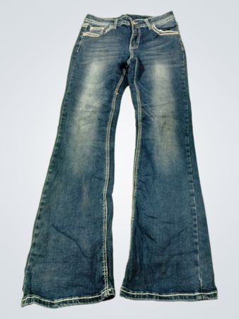 Damenjeans mit weitem Bein in Blau