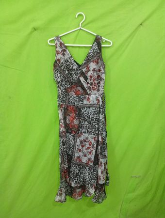 Patchwork-Print-Midikleid