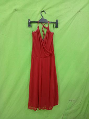 H&M Red Neckholder-Maxikleid