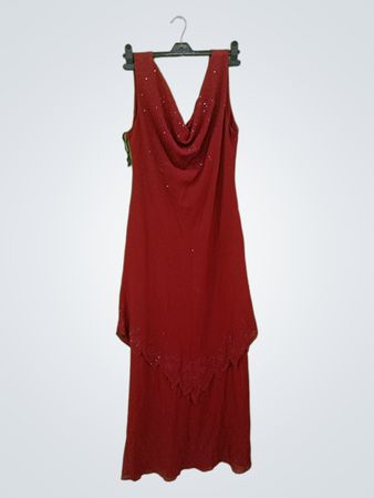 DOLLAR Rotes Perlenkleid