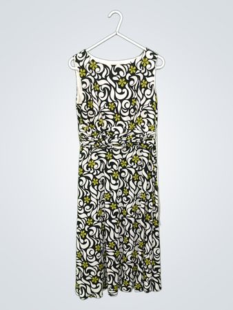 Jessica Howard Damen ärmelloses Kleid mit geraffter Taille und Print