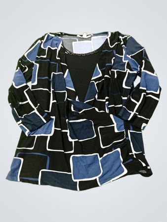 JM Collection Damen-Oberteil mit Druck und langen Ärmeln