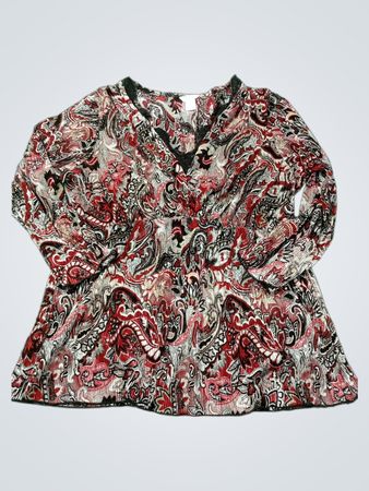 Damenbluse mit Paisley-Muster und langen Ärmeln