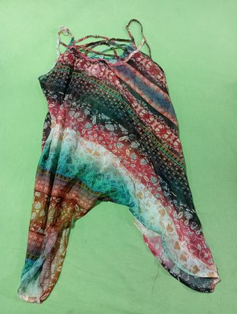 Damen-Boho-Print Jumpsuit mit Neckholder-Ausschnitt