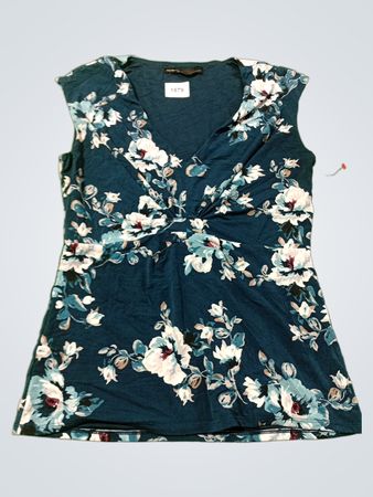 White House Black Market Floral Twist Front Top