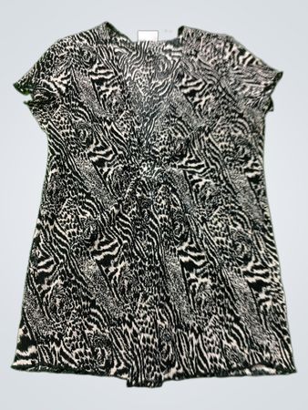 Kim Rogers Petite Damen Oberteil mit Animal-Print und Plisseefalten