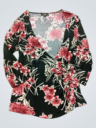 AGB Damen Wickeloberteil mit Blumenmuster