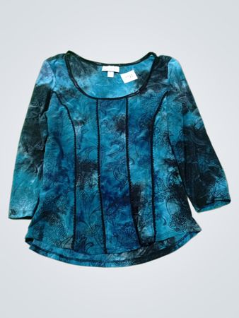 Dressbarn Langarm-Tie-Dye-Oberteil
