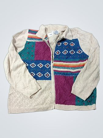 Alfred Dunner Patchwork-Reißverschluss-Cardigan