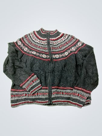 Tiara International Damen-Fair-Isle-Reißverschluss-Cardigan