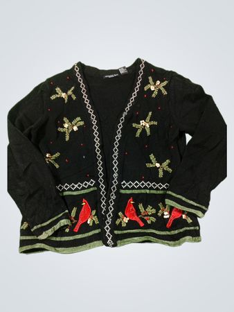 Reference Point Schwarze Cardinal bestickte Strickjacke