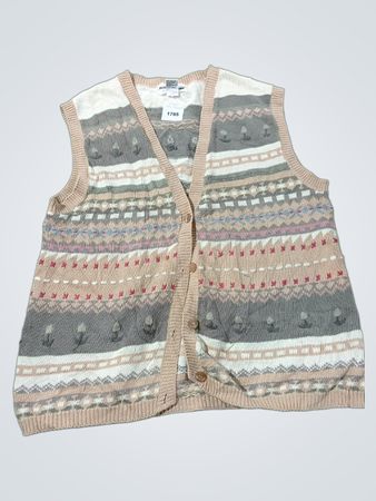 Alfred Dunner ärmellose Weste mit durchgehender Knopfleiste und Fair-Isle-Muster