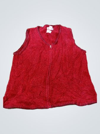 CABIN CREEK Damen Strickweste in Rot mit Reißverschluss
