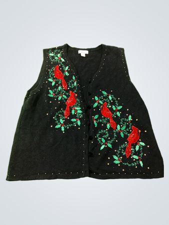 Schwarze Kardinal-Weihnachtsweste