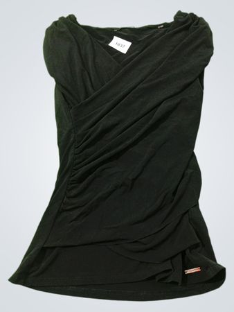 TAHARI schwarzes gerafftes Kleid mit Etikett