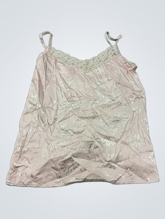 Rosa florales Camisole mit Spitzenbesatz