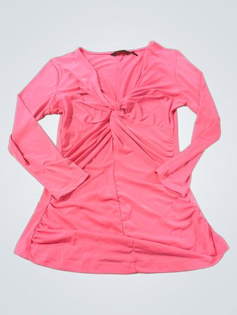 Sofia Sofia Vergara Pink gerafftes Oberteil mit Twist-Front und langen Ärmeln