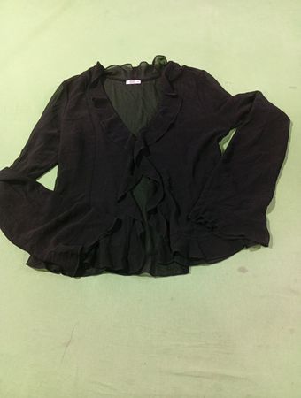 ARDENE Schwarzer transparenter Rüschen-Cardigan