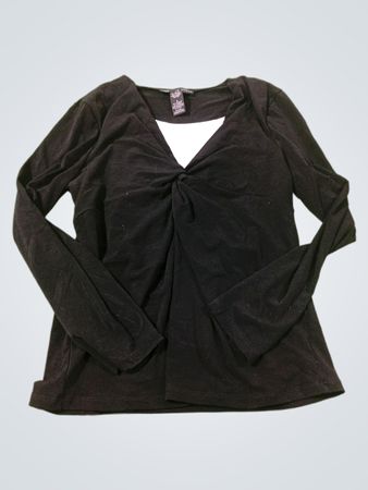 JOSEPHINE CHAUS Black Twist Front Long Sleeve Top