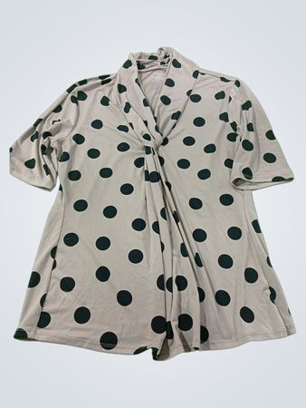GRACE Damen Polka-Dot Twist-Ausschnitt-Top Größe XL