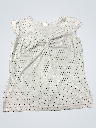Clientele White Polka Dot Top