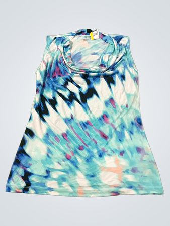 Worthington Ärmelloses Wasserfallausschnitt Batik-Top