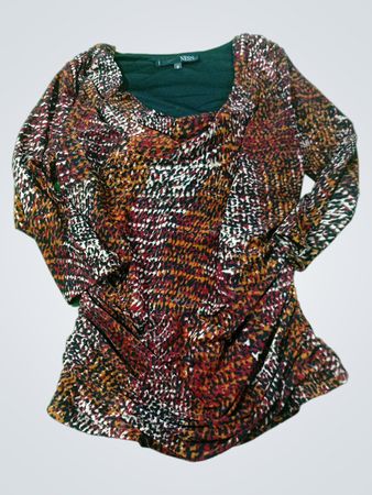 NESS Damen Animal-Print Schlauchkragen gerafftes Oberteil
