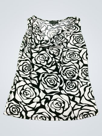 INC International Concepts Women's Ärmelloses Top mit Rosenprint und Wasserfallausschnitt