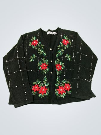 Victoria Jones Black Christmas Weihnachtssternen-Cardigan