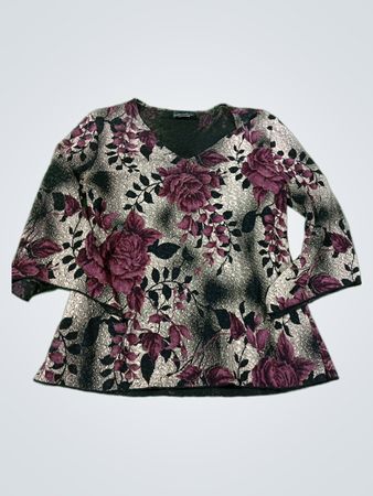 Brittanyblack Damen Bluse mit Blumenmuster