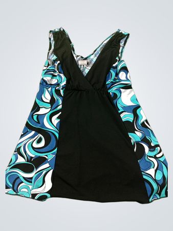 Xtraordinary ärmelloses V-Ausschnitt Kleid mit Druck