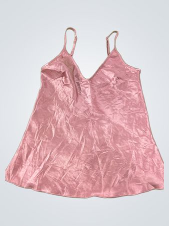 Pinkes Trägerhemd mit Spitzenbesatz