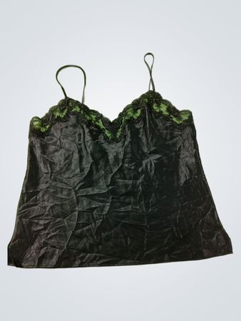 Victoria's Secret Canottiera in satin con pizzo nero