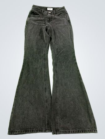 DOUBLE ZERO Damen Schwarze Flare-Jeans