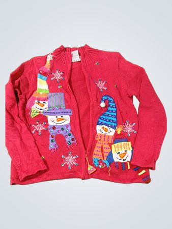 Tiara International Weihnachtskollektion Roter Schneemann-Pullover