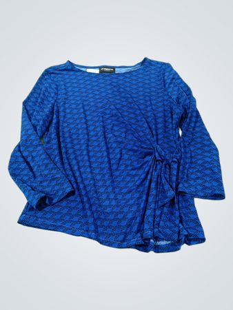 Liz Claiborne Career Blue gemustertes Langarm-Oberteil