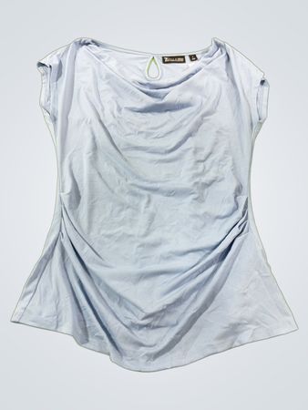 7th Avenue Design Studio New York & Company Blau gerafftes T-Shirt
