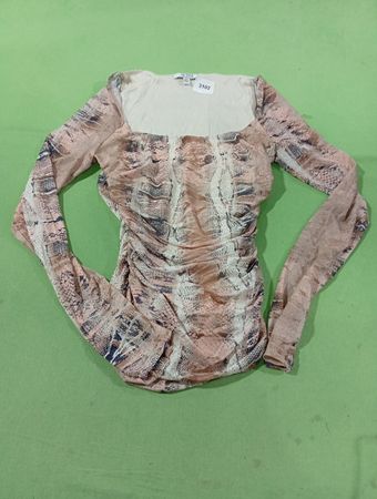 AFRM LOS ANGELES gerafftes Mini-Kleid aus Schlangenprint-Netz